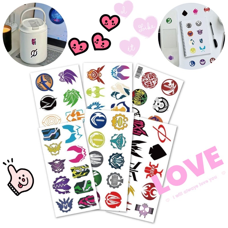 Sticker Sheet Set - 60 Sheets Kamen Rider Logo Stickers